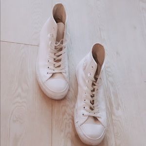 White on white converse shoes
